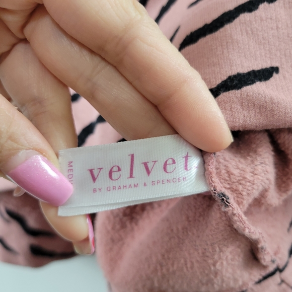 Velvet by Graham and Spencer Hilda Zebra Cotton Fleece Pullover - Picture 6 of 7